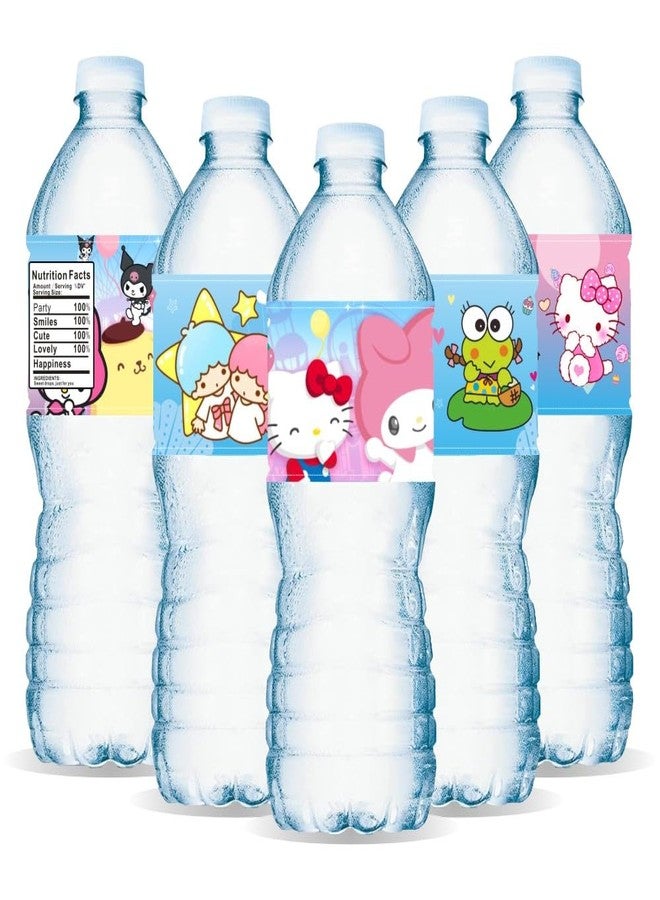 fancigo 24PCS Kitty and Friends Water Bottle Labels 8.5” x 2” - Image 2